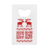 醜いクリスマスセーターQRコード新年おめでとう! クレジットカード栓抜き (裏面)