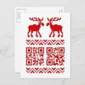 醜いクリスマスセーターQRコード新年おめでとう！ シーズンポストカード (正面/裏面)