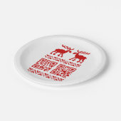 醜いクリスマスセーターQRコード新年おめでとう! ペーパープレート (アングル)