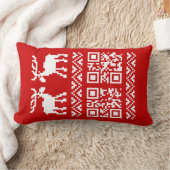 醜いクリスマスセーターQRコード新年おめでとう! ランバークッション (ブランケット)