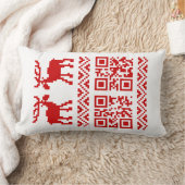 醜いクリスマスセーターQRコード新年おめでとう！ ランバークッション (ブランケット)