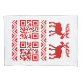 醜いクリスマスセーターQRコード新年おめでとう！ 枕カバー (正面左)