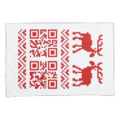 醜いクリスマスセーターQRコード新年おめでとう！ 枕カバー (正面右)