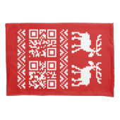 醜いクリスマスセーターQRコード新年おめでとう! 枕カバー (正面左)