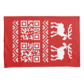 醜いクリスマスセーターQRコード新年おめでとう! 枕カバー (正面右)