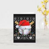 醜いクリスマスセーターSメンズボーイズキッズ野球Pl カード (黄色い花)