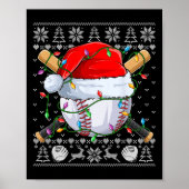 醜いクリスマスセーターSメンズボーイズキッズ野球Pl ポスター (正面)
