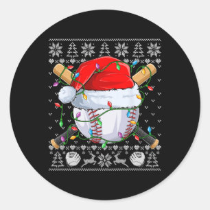醜いクリスマスセーターSメンズボーイズキッズ野球Pl ラウンドシール