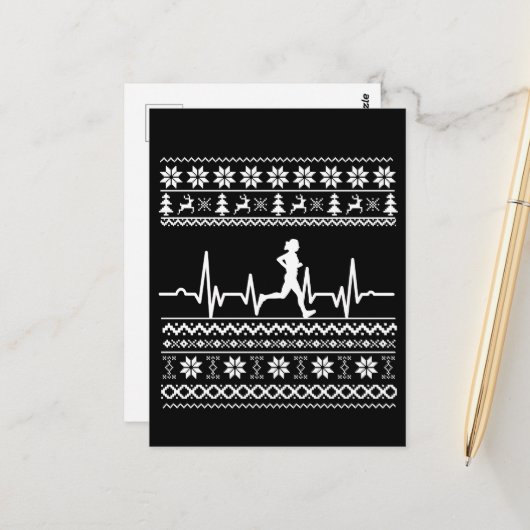 醜いクリスマスセー走ターハートビー走トの ポストカード (正面/裏面インサイチュ)