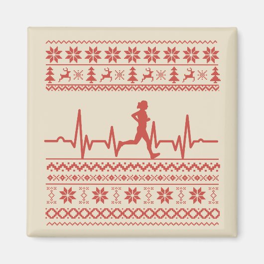 醜いクリスマスセー走ターハートビー走トの マグネット (正面)