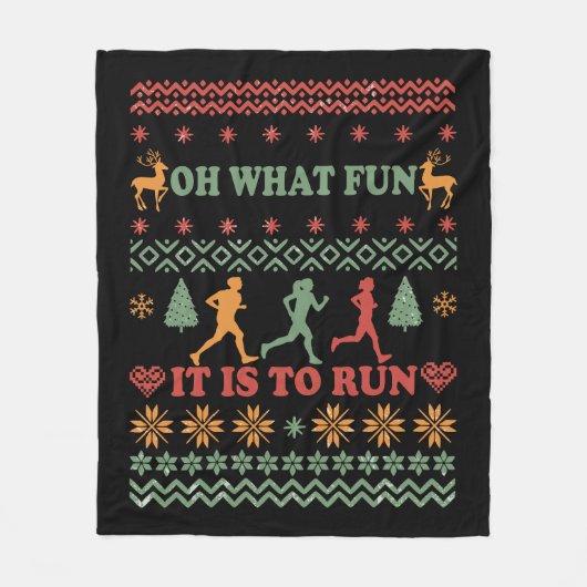 醜いクリスマスセ走ーターの走ヴィンテージ フリースブランケット (正面)