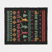 醜いクリスマスセ走ーターの走ヴィンテージ フリースブランケット (正面(横))