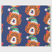 醜いクリスマスタイガーサンタクロース ラッピングペーパー (フラット)