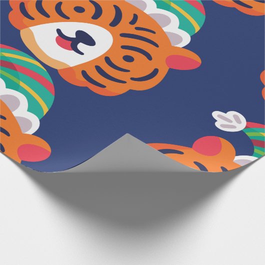 醜いクリスマスタイガーサンタクロース ラッピングペーパー (角)