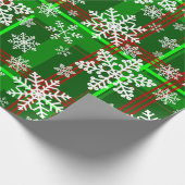 醜いクリスマスタータンチェックの格子雪 ラッピングペーパー (角)
