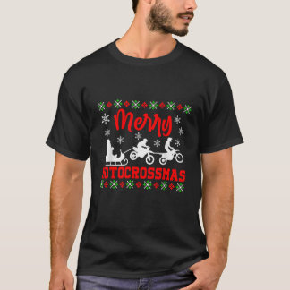 醜いクリスマスダートバイククリスマスクリスマスモトクロス Tシャツ