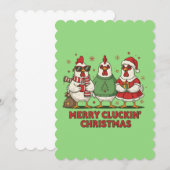 醜いクリスマスチキン メリー クラッキング クリスマス 招待状 (正面/裏面)