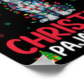 醜いクリスマスツリーサンタイングリッシュポインタードッグクリスマス ポスター (角)