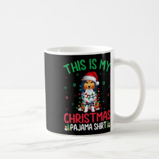 醜いクリスマスツリーサンタシェットランドシェプドッグドッグクリステム コーヒーマグカップ