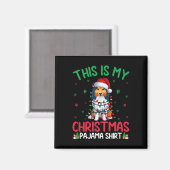 醜いクリスマスツリーサンタシェットランドシェプドッグドッグクリステム マグネット (正面/裏面)