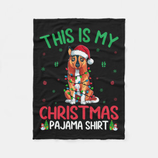 醜いクリスマスツリーサンタノルウェーエルクハウンドドッグキリスト フリースブランケット