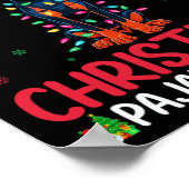 醜いクリスマスツリーサンタ(犬)ドーベルマン・ピンシェルドッグクリステム ポスター (角)