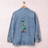 醜いクリスマスツリースカルこうもり デニムジャケット (ハンガー)