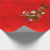 醜いクリスマスツリースカル 幽霊のよく出る ラッピングペーパー (角)