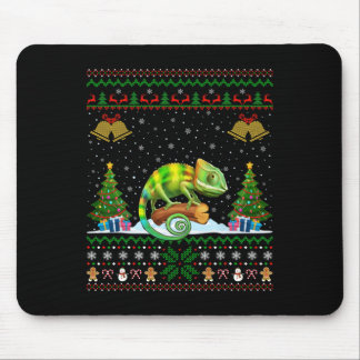醜いクリスマスツリーライトサンタハットカメレオンクリスマ マウスパッド