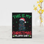 醜いクリスマスツリーライトサンタブラックラブラドールドッグチャル カード (黄色い花)