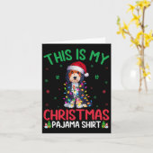 醜いクリスマスツリーライトサンタベルネードルドッグキリスト カード (黄色い花)