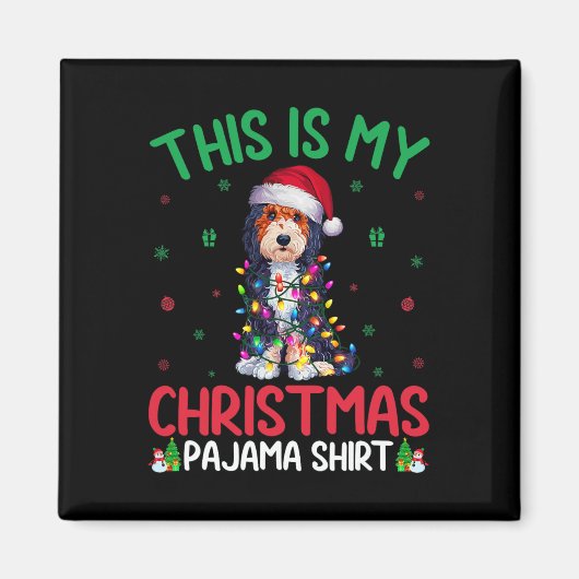 醜いクリスマスツリーライトサンタベルネードルドッグキリスト マグネット (正面)