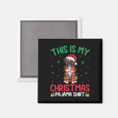 醜いクリスマスツリーライトサンタボクサードッグクリスマスパ マグネット (正面/裏面)