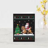 醜いクリスマスツリーライトサンタライディングブリュッセルG カード (黄色い花)