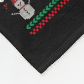 醜いクリスマスツリーライトサンタライディングブルテリ フリースブランケット (角)