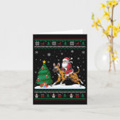 醜いクリスマスツリーライトサンタ乗りアフリカWi カード (黄色い花)