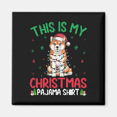 醜いクリスマスツリーライトサンタ秋田イヌドッグクリスマ マグネット (正面)