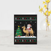 醜いクリスマスツリーライトズクリスマスサンタライディングバッター カード (黄色い花)