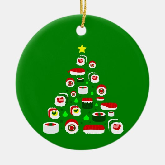 醜いクリスマスツリー寿司 セラミックオーナメント (正面)