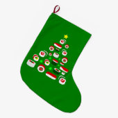 醜いクリスマスツリー寿司 ラージクリスマスストッキング (正面 (吊り時))