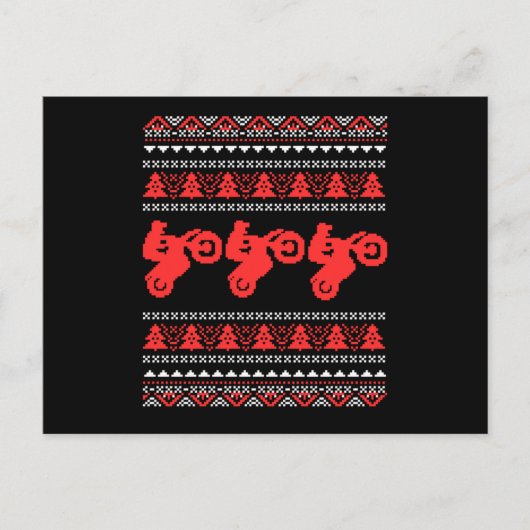 醜いクリスマスバイクもしくは自転車に乗る人バイクモトクロスバイクGif ポストカード (正面)