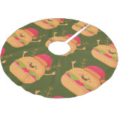 醜いクリスマスバーガーのサンタチーズバーガー ブラッシュドポリエステルツリースカート (アングル)