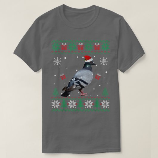 醜いクリスマスパジャマのセーター鳩の動物の恋人 Tシャツ (デザイン正面)