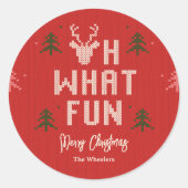 醜いクリスマスパーティーのお気に入りステッカー ラウンドシール (正面)