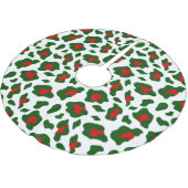 醜いクリスマスヒョウ柄 ブラッシュドポリエステルツリースカート (アングル)