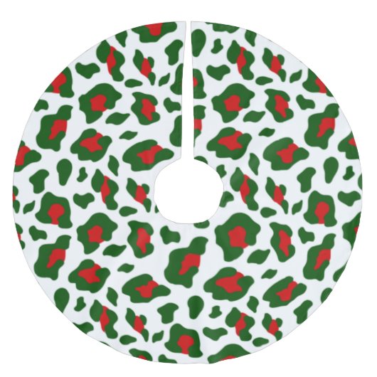 醜いクリスマスヒョウ柄 ブラッシュドポリエステルツリースカート (正面)