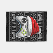 醜いクリスマスビデオゲームコントローラクリスマスゲーム フリースブランケット (正面(横))
