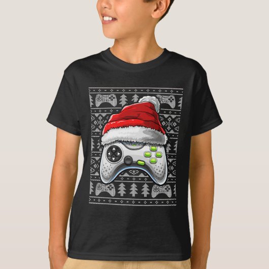 醜いクリスマスビデオゲームコントローラクリスマスゲーム Tシャツ (正面)
