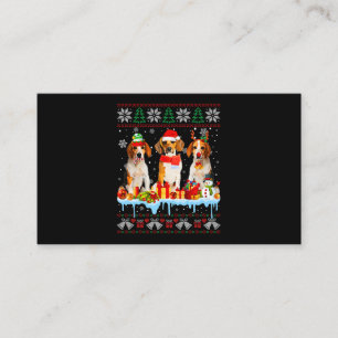 醜いクリスマスビーグル犬サンタクリスマスドッグコスチューム7 名刺