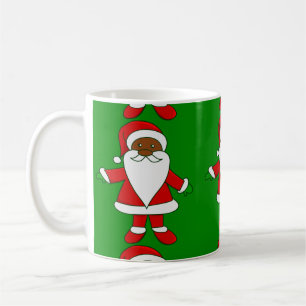 醜いクリスマスブラックアフリカンサンタクロース コーヒーマグカップ